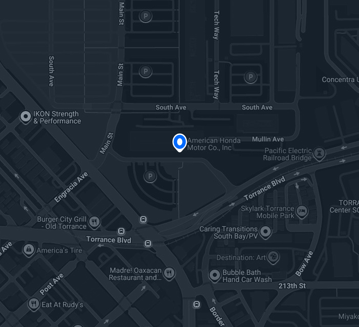Map showing Honda North American Headquarters, Torrance, California
